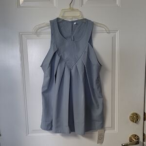 Chic Blue Sleeveless Halter Top, size small.
